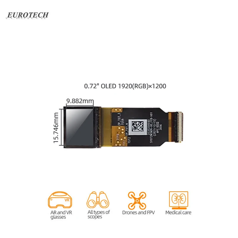 SY072WCM02 0.72 Inch 1920x1200 OLED Display Sunlight Readable Amoled With Drive Board For HMD AR VR