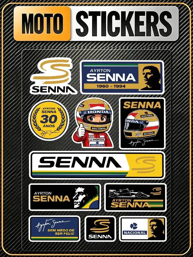 A-Ayrton S-Senna Durable Waterproof Reflective Decor Sticker Scratch Cover For Motorcycle Car Helmet Fridge Accessories