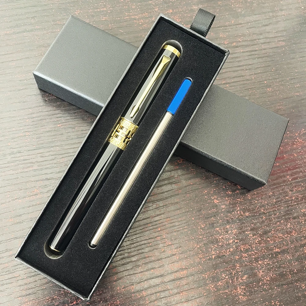 

Luxury Metal Ballpoint Pen Box Set Customized Name Text Logo Business Office High-quality Stationery Signature Pens Box Set Gift