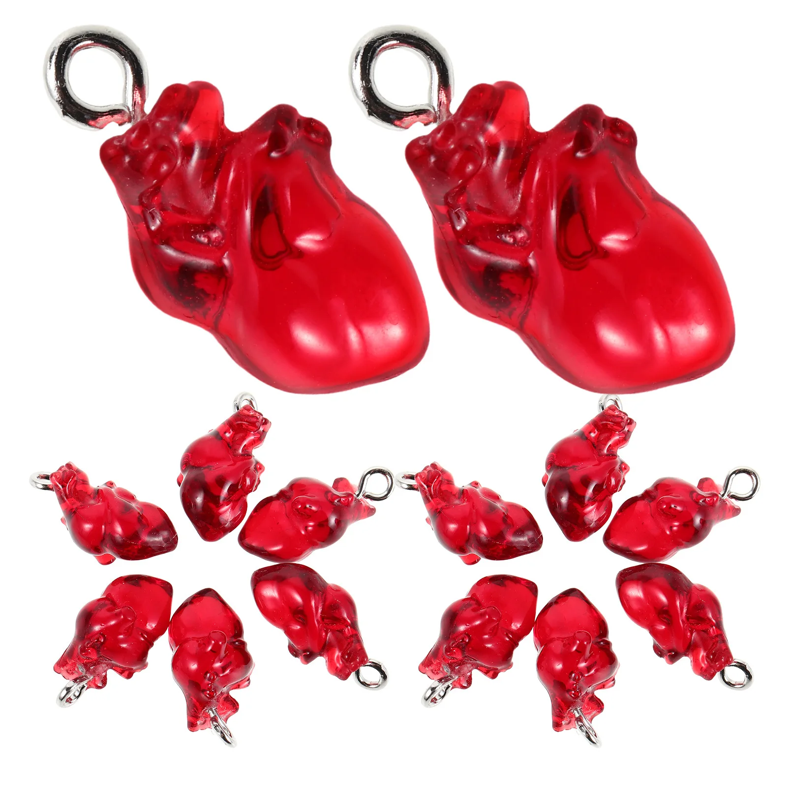 15 قطعة المعلقات على شكل قلب القوطية الأحمر منحوتة السحر DIY بها بنفسك صنع المجوهرات إكسسوارات الهالوين للأقراط والقلائد والأساور