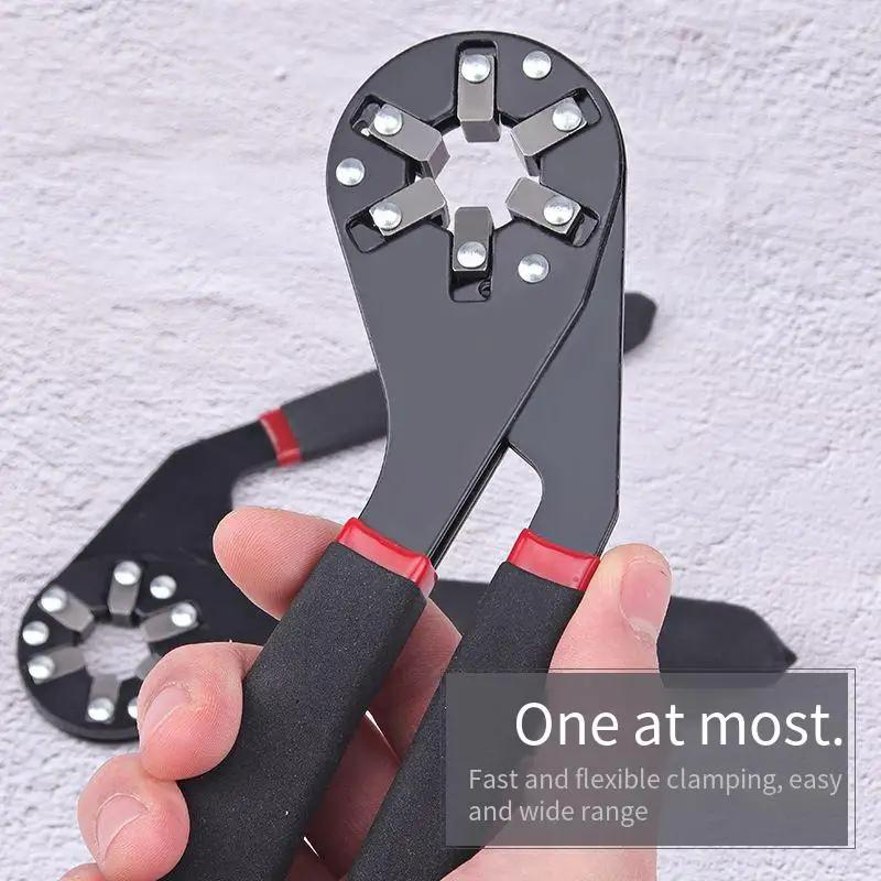 6/8 Inch Magic Wrench Household Maintenance Adjustable Wrench Twisting Hand Clamping Socket Outer Hexagonal Multifunctional Tool