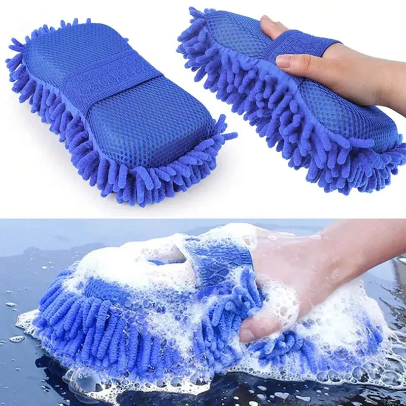 

Car Wash Glove Cleaning Brush Microfiber Chenille Car Wash Sponge Care Washing Detailing Glove Pad Car Detailing Cleaning Tool