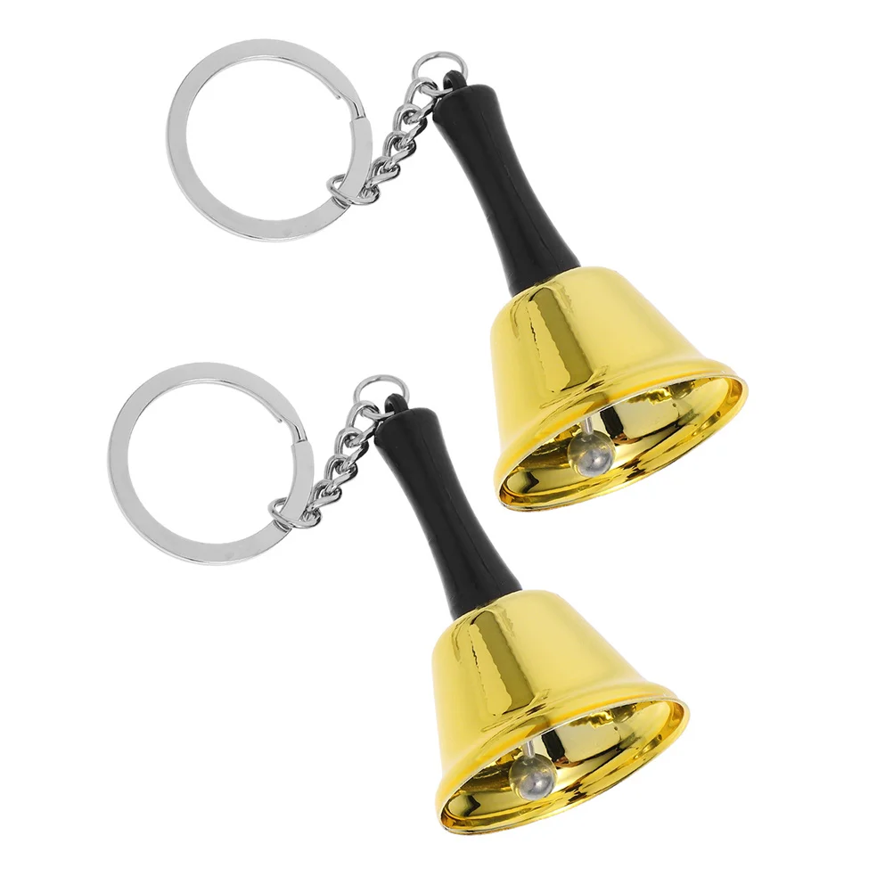 

2Pcs Children Education Handheld Metal Bell Keychain Compact Classroom School Restaurant Dinner Ringing Alarms