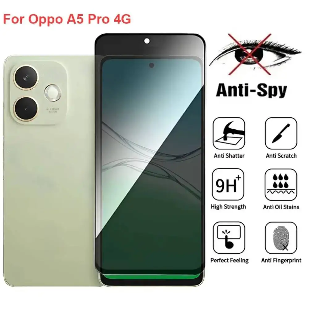 

Oppo A5 4G CPH2711 Anti Spy Privacy Tempered Glass Screen Protector Compatible For Oppoa5 Pro 4Gphone Film