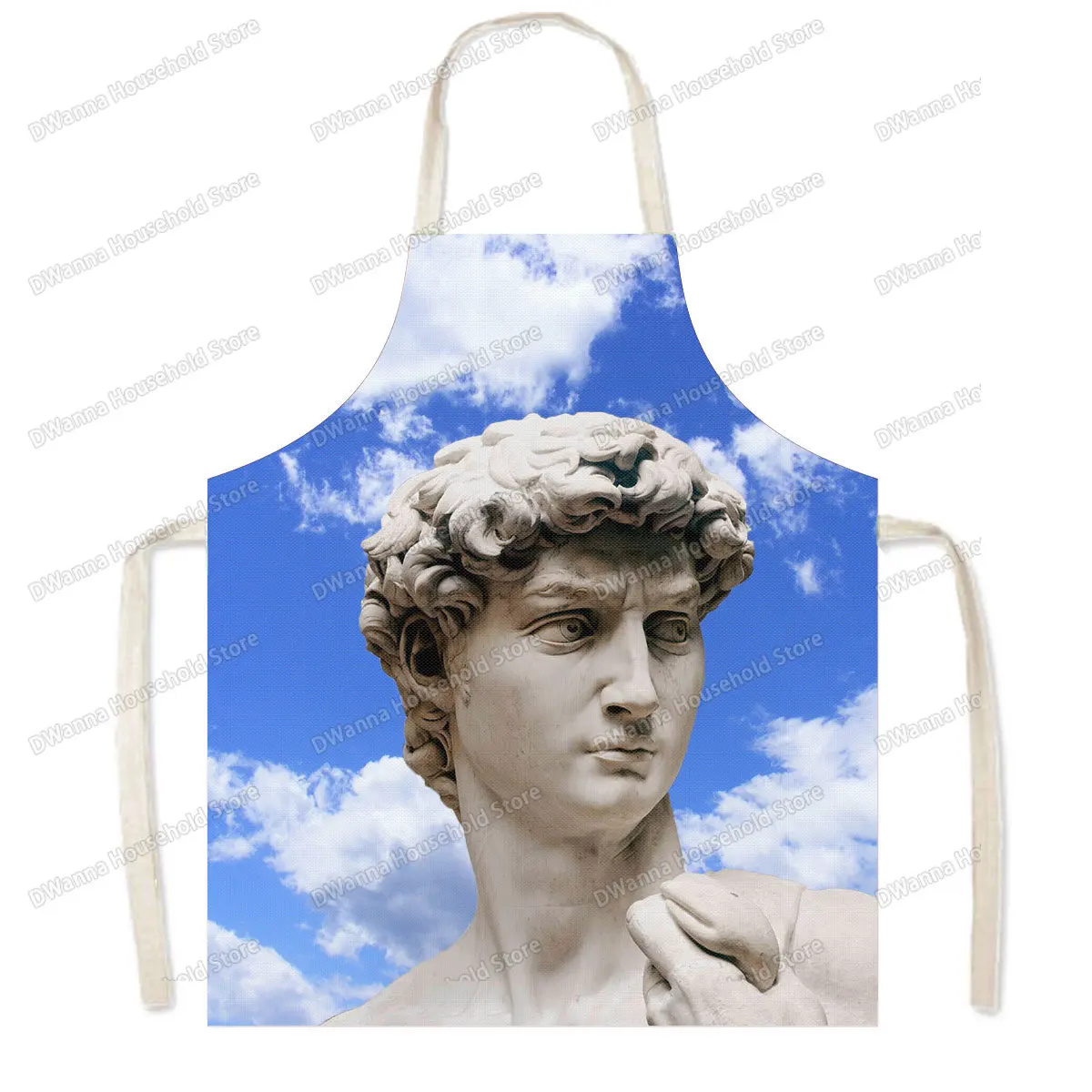 Mona Lisa Da Vinci Art Oil Painting Kitchen Aprons Women Men Home Cleaning Clothing Linen Pinafore Chef Waiter Cooking Apron