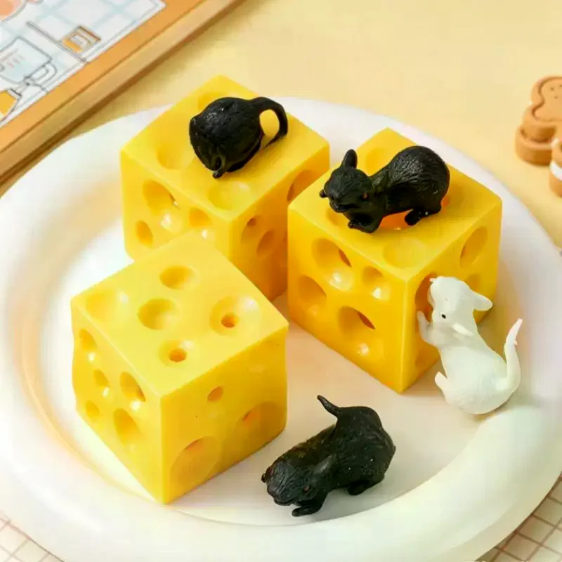Mouse In Cheese Anti Sress Squeeze Fidget Toys Anxiety Autism Therapy Adult Kids Novelty Toys