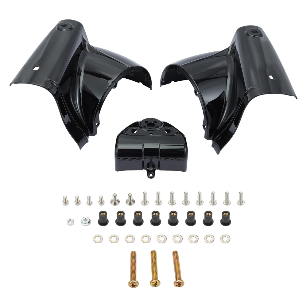 غطاء المصباح الأمامي المستدير باللون الأسود مقاس 7 بوصات لدراجة Harley Touring Road King FLHR 2014-2023