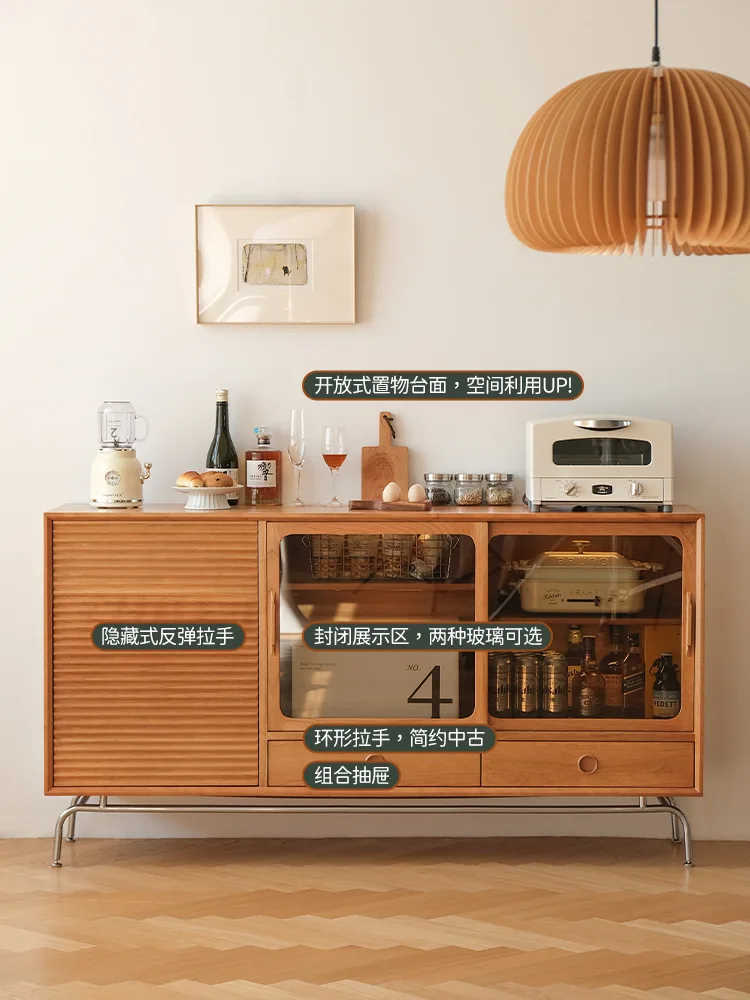 Обеденный шкаф из массива дерева, мебель из вишневого дерева, гостиная, винный шкаф, кухонный шкафчик для хранения, вино из вишневого дерева