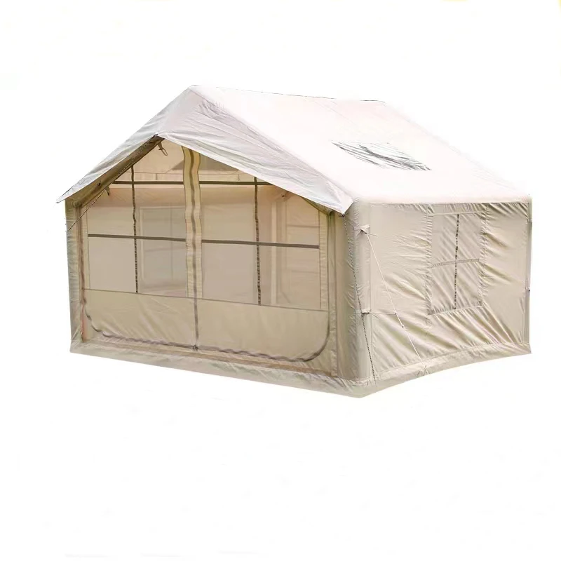 

4 Season Double-Layer Mesh Window Camping Inflatable Tent with Pump Blow up Glamping Tent House Air Tent