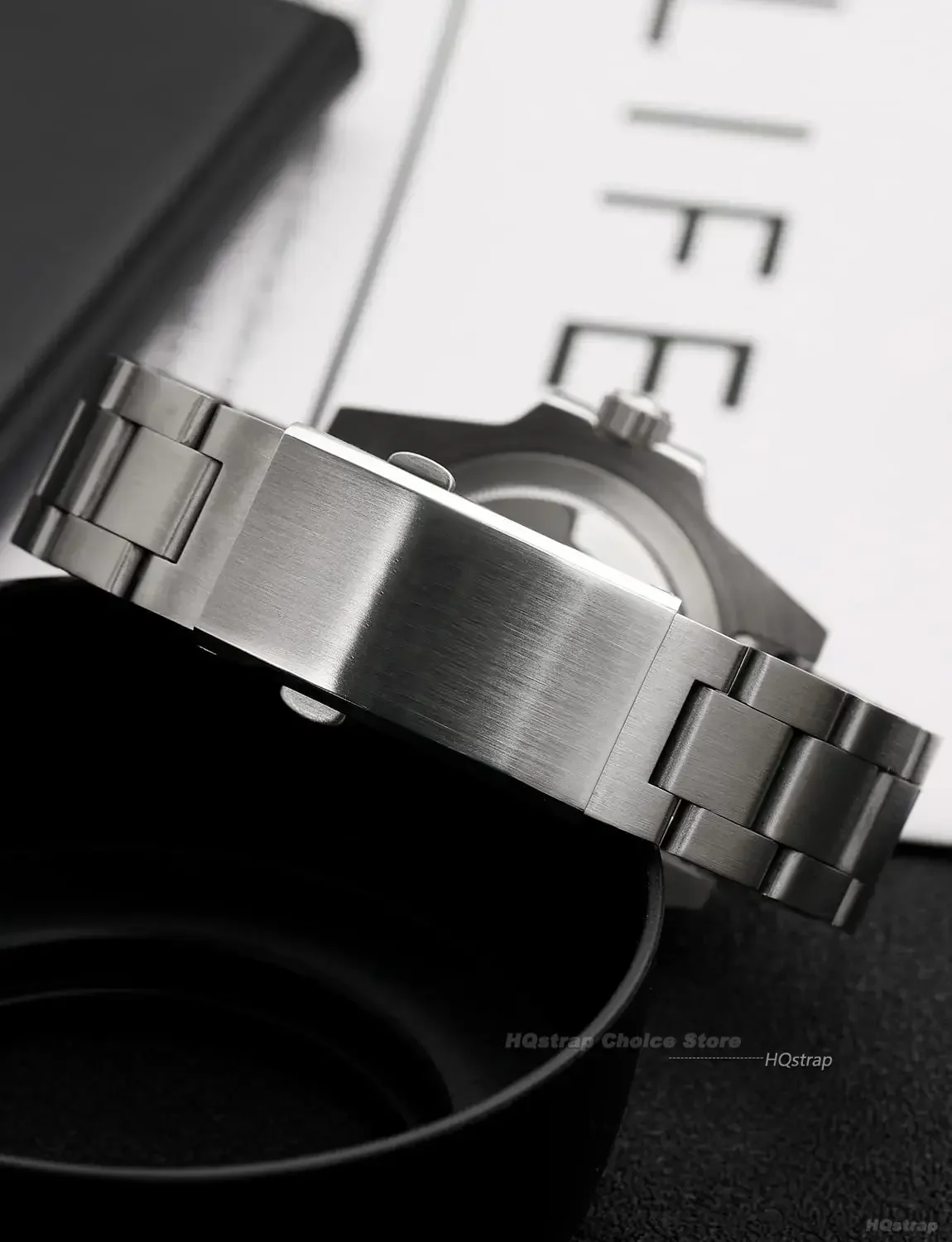 Verlängerte, gefaltete, solide Uhrenschnalle für Seiko 18 mm, 20 mm, 22 mm, silberfarbener Doppeldruck-Sicherheits-gefräster Verschluss, Edelstahl-Uhrenarmbandverschluss – Detail 7