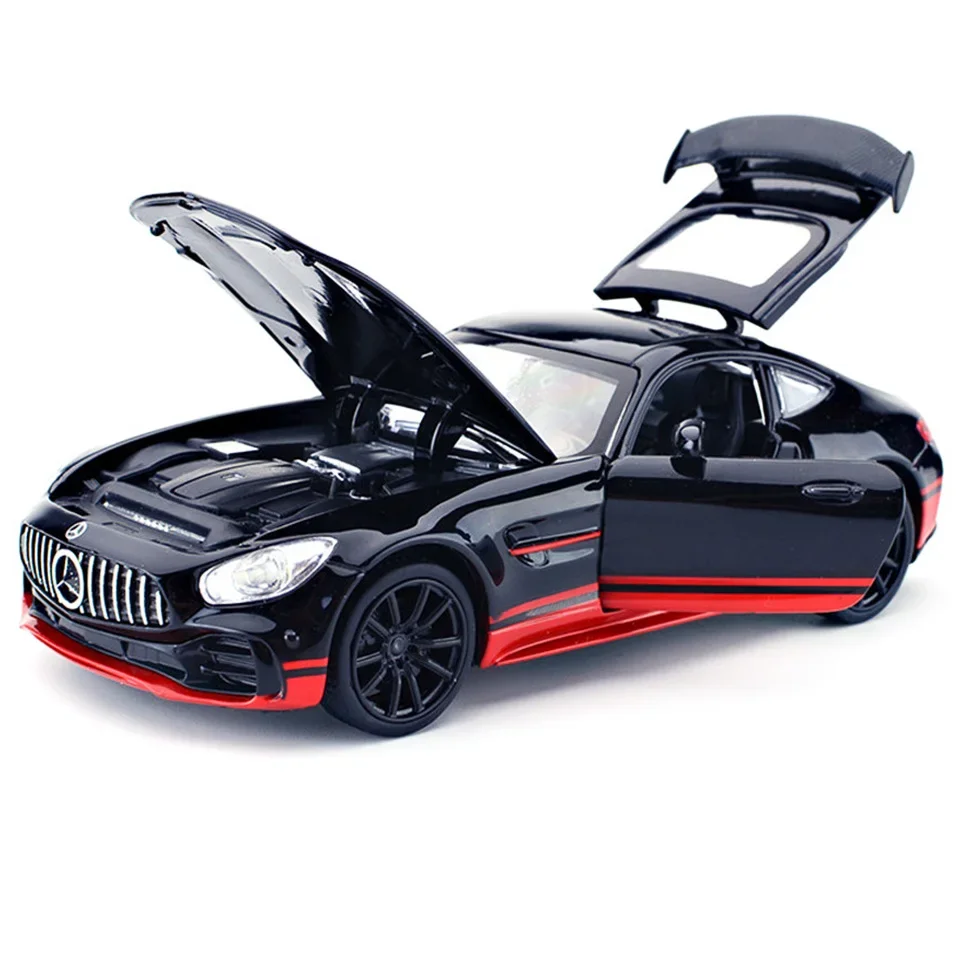 1:32 Alloy AMG GT GTR Pull Back Diecast Car Model Back To The Future MINI Car Toy Vehicles Toys For Children F320