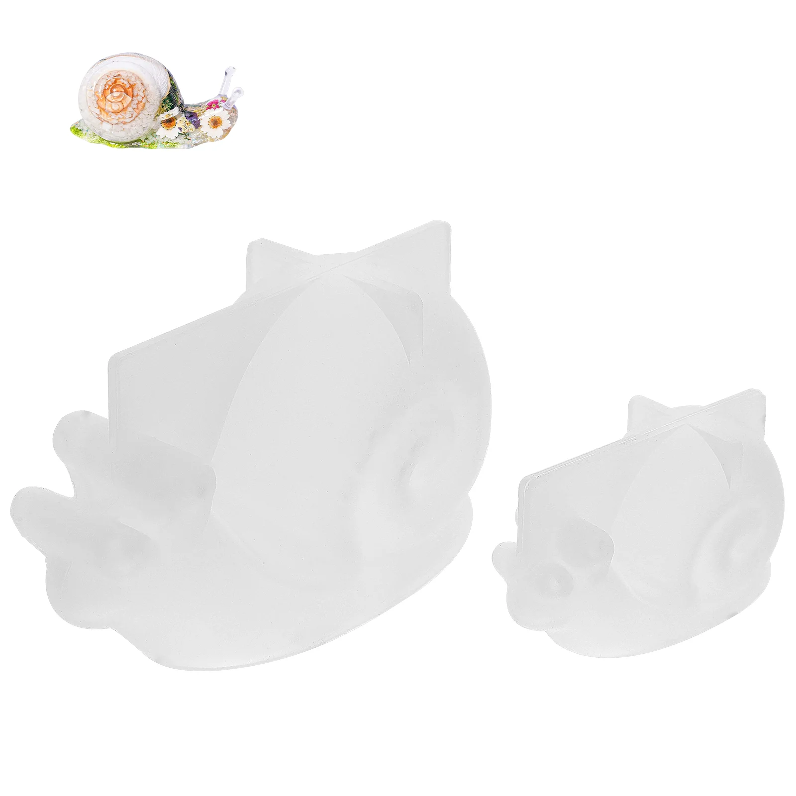 2 Pcs Snail Shaped Mold Ornament Silicone Molds for Epoxy Resin Body Wash Animal Father Animals