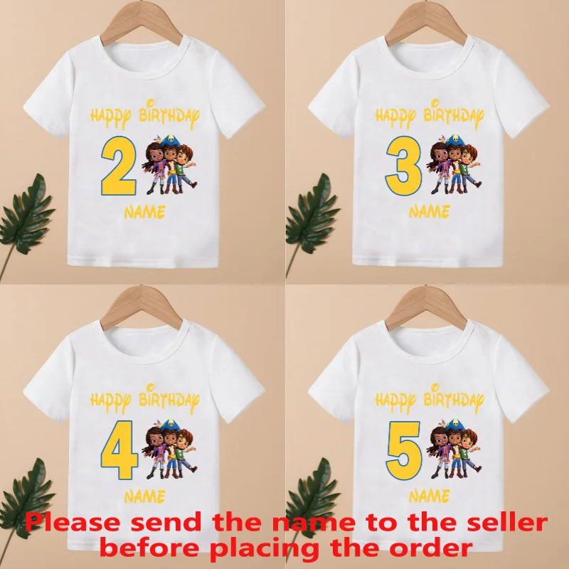 Santiago of The Seas Print Kids Clothes 1 2 3 4 5 6 7 8 9 Years Birthday Custom Name Boys Girls T shirt Baby Children T-Shirt