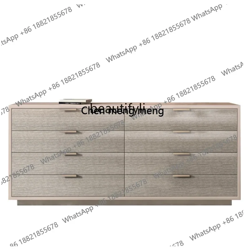New arrive Italian light luxury bedroom storage cabinet modern simple solid wood dining side storage rock slab chest