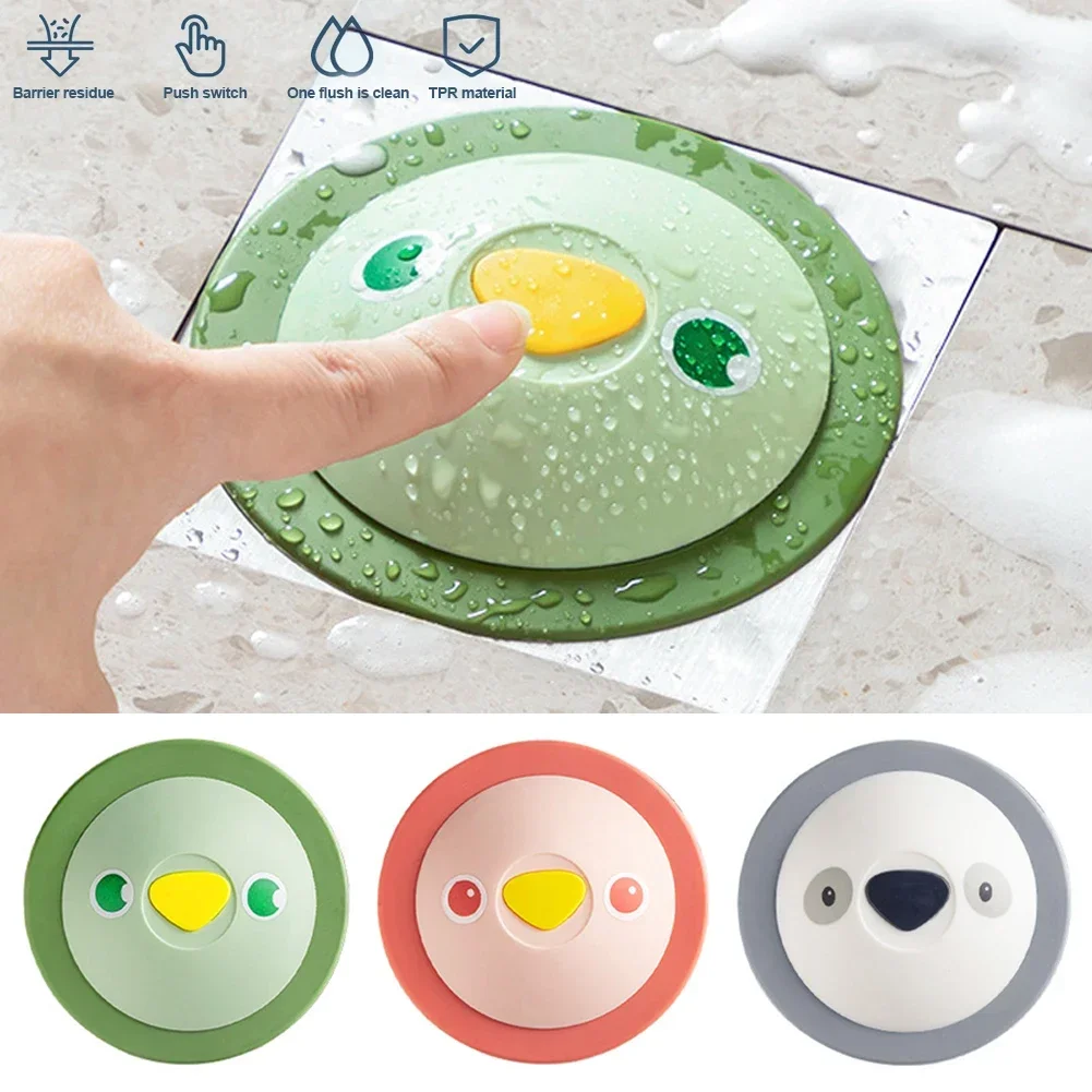 Kitchen Anti-odor Floor Drain Press Filter Bathroom Toilet Anti-clogging Silicone Flying Saucer Bouncing Floor Drain Cover