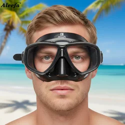 Hyperopia Diving Mask with Tempered Glasses Lens. Antifog Spray,Farsighted Dive Glasses swimming Goggles with nose cover