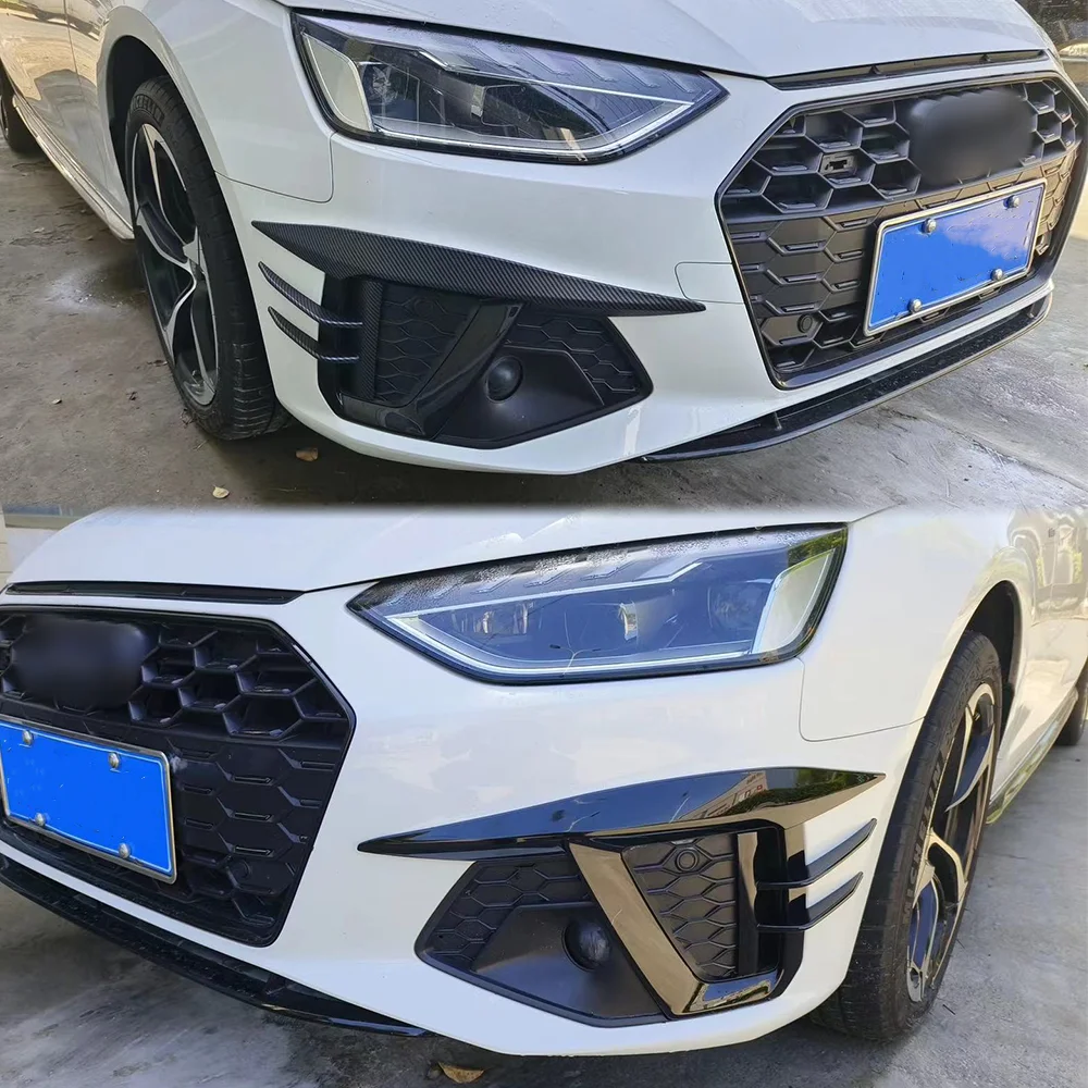 For Audi A4 S4 B9 TDI Sedan/Avant 2020-2024 Front Bumper Spoiler Wind Knife Side Skirt Front Lip Wind Air Knife Canards Splitter
