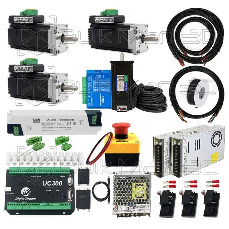 

4Axis USB UC300 Controller Bundle with IHSV57 180W 3000rpm Servo Motors for ULTIMATE Bee/QueenBee Pro/WorkBee CNC Machine