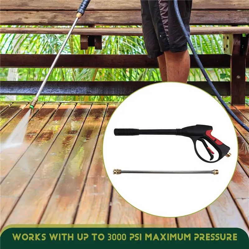ABJI-High Pressure Car Power Washer Gun Spray Wand Lance Kit 2000PSI