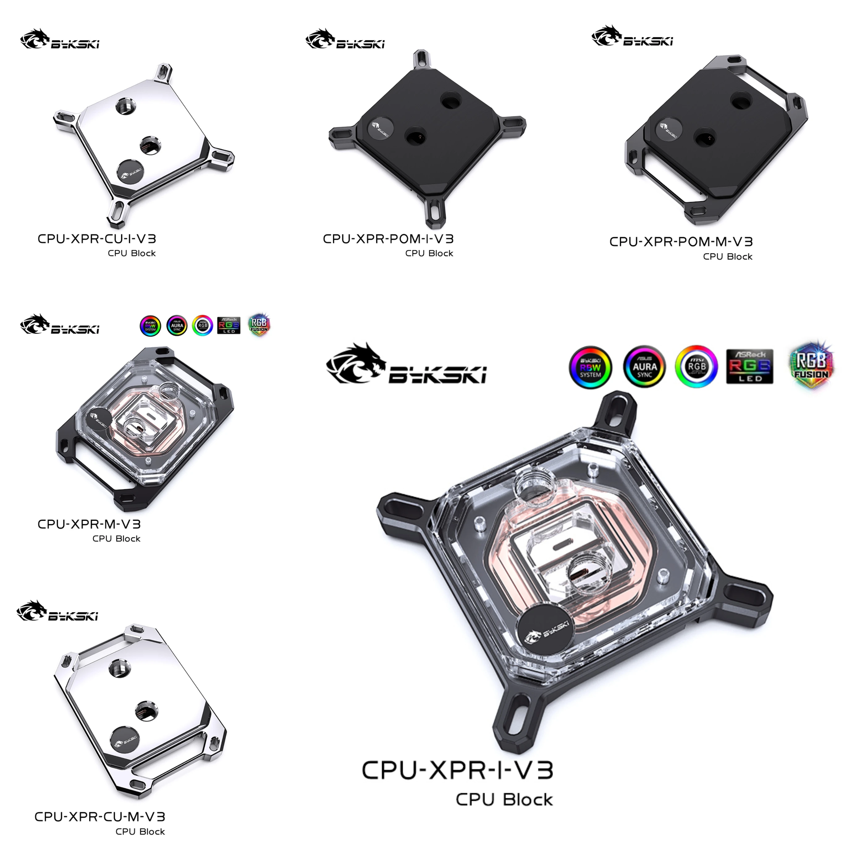 Bykski CPU Water Liquid Cooling Block Cooler for Intel AMD CPU-XPR-B-I-V3 CPU-XPR-B-M-V3
