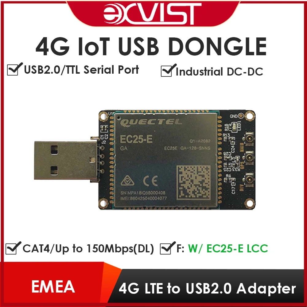 

4G LTE USB Dongle W/EC25-E SIM Card Slot Carrier Vodafone/Deutsche Telekom/SKT LTE FDD B1/B3/B5/B7/B8/B20