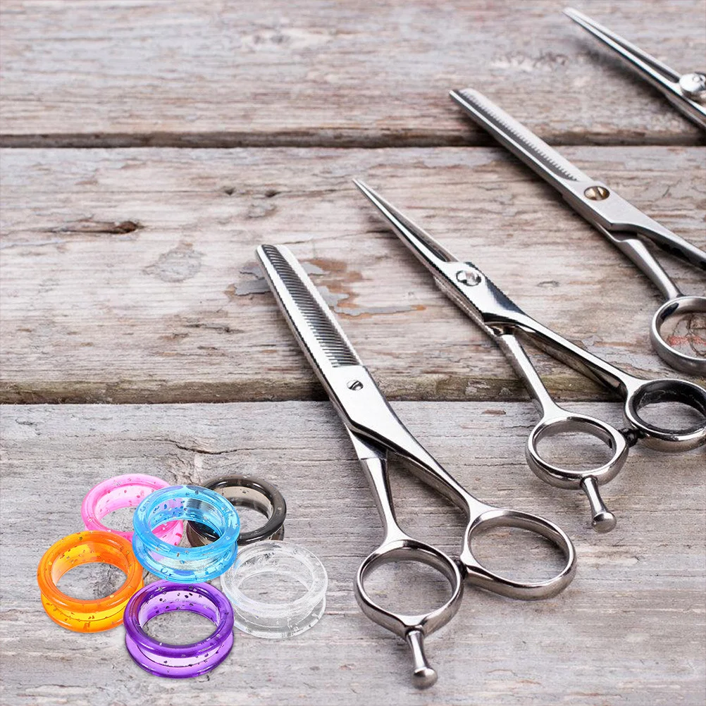 

18Pcs Colorful Silicone Finger Rings Soft Scissors Finger Protectors for Barbers Hairdressers Pet Grooming Shears Grips