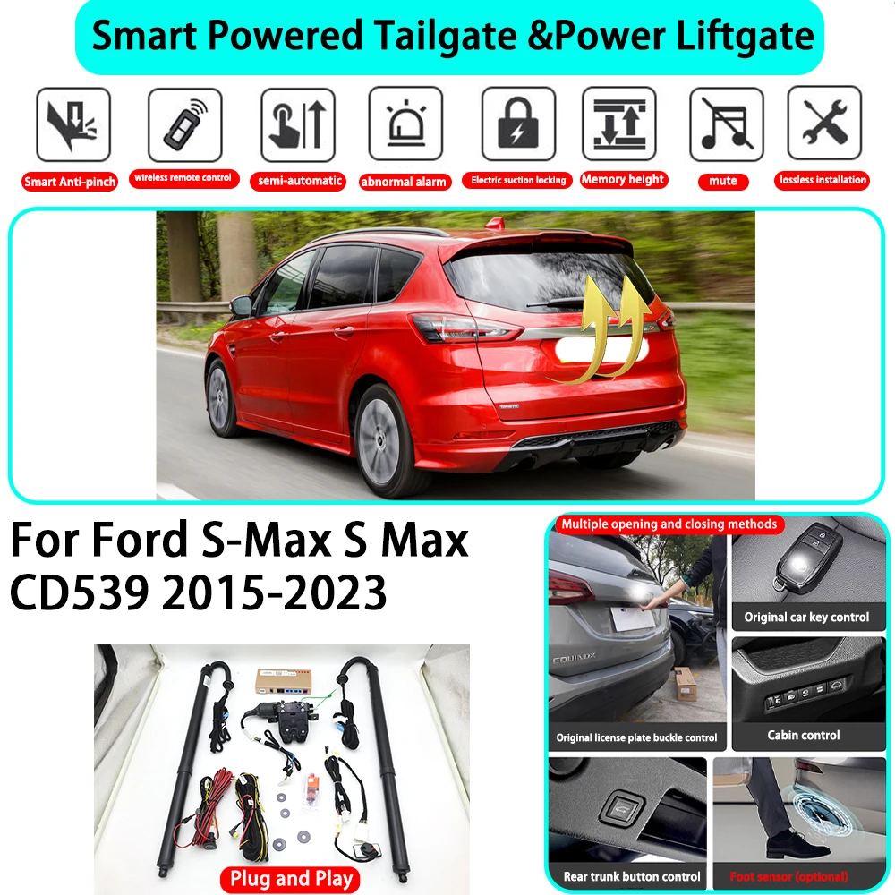 

﻿for Ford S-Max S Max CD539 2015-2023 Smart Automatic Powered Tailgate Electric Power Tailgate Lift Kit Key Close Plug and Play