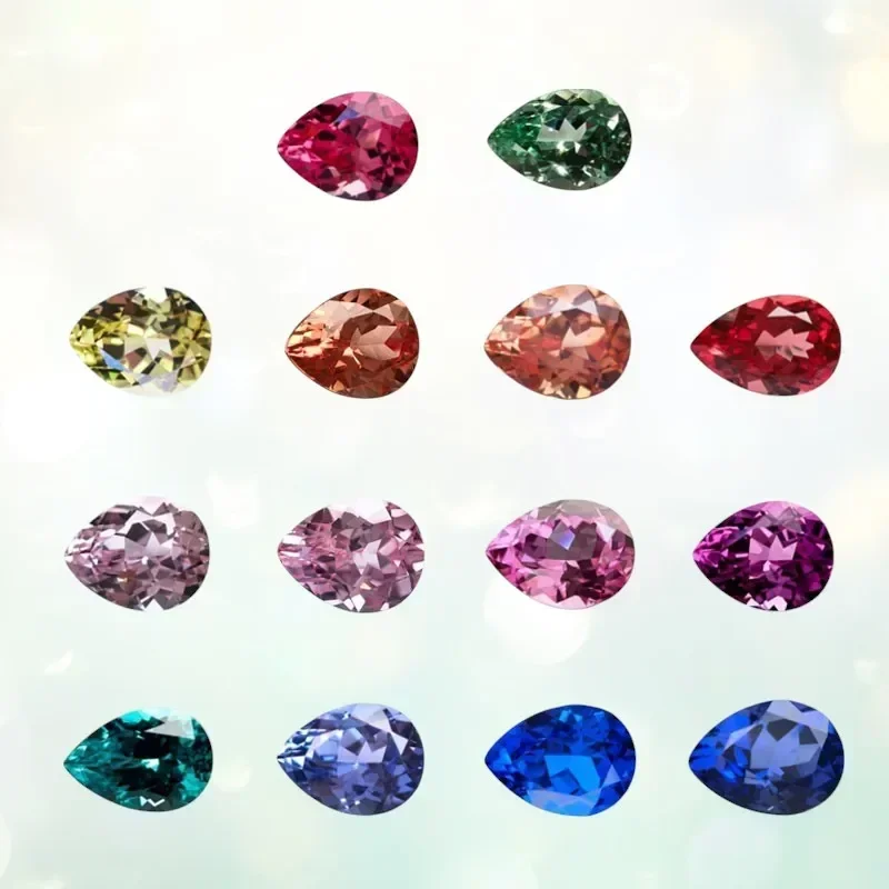 Paraiba Pear Cut Lab Grown VVS1 Loose Gemstone For Ring Earrings Jewelry Making Selectable Certificate