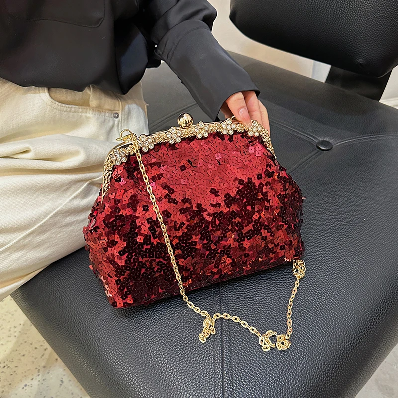 

Блестящая роскошная свадебная вечерняя сумка, женский элегантный клатч, сумка через плечо с цепочкой для невесты, вечеринки, выпускного вечера, ужина, свидания, ночи