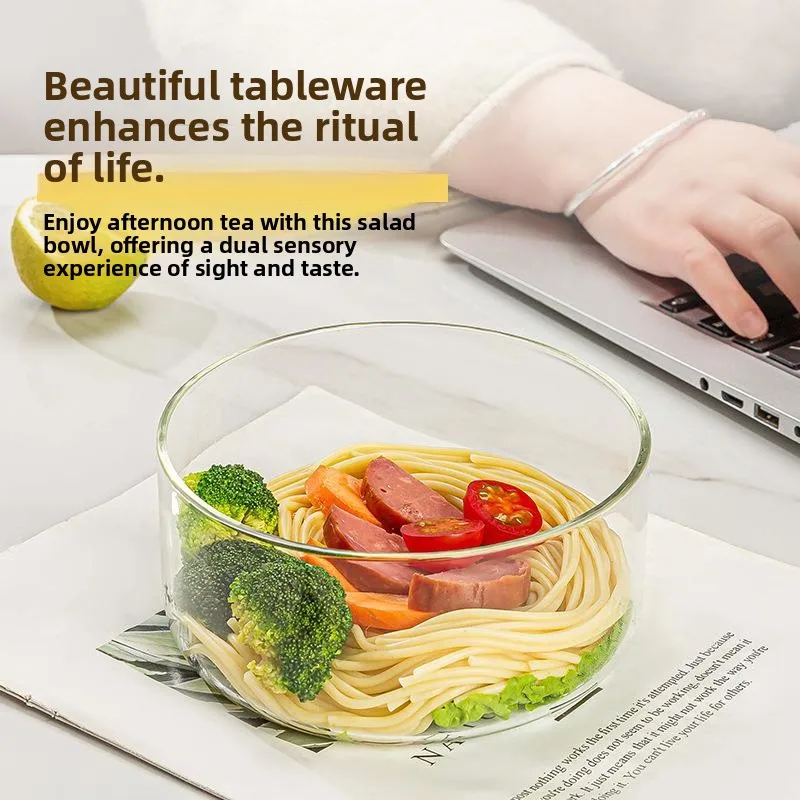 Ultra-light Glass Lunch Box Microwave Oven Heating High Borosilicate Glass Bento Box Office Workers Lunch Box Fridge view 2