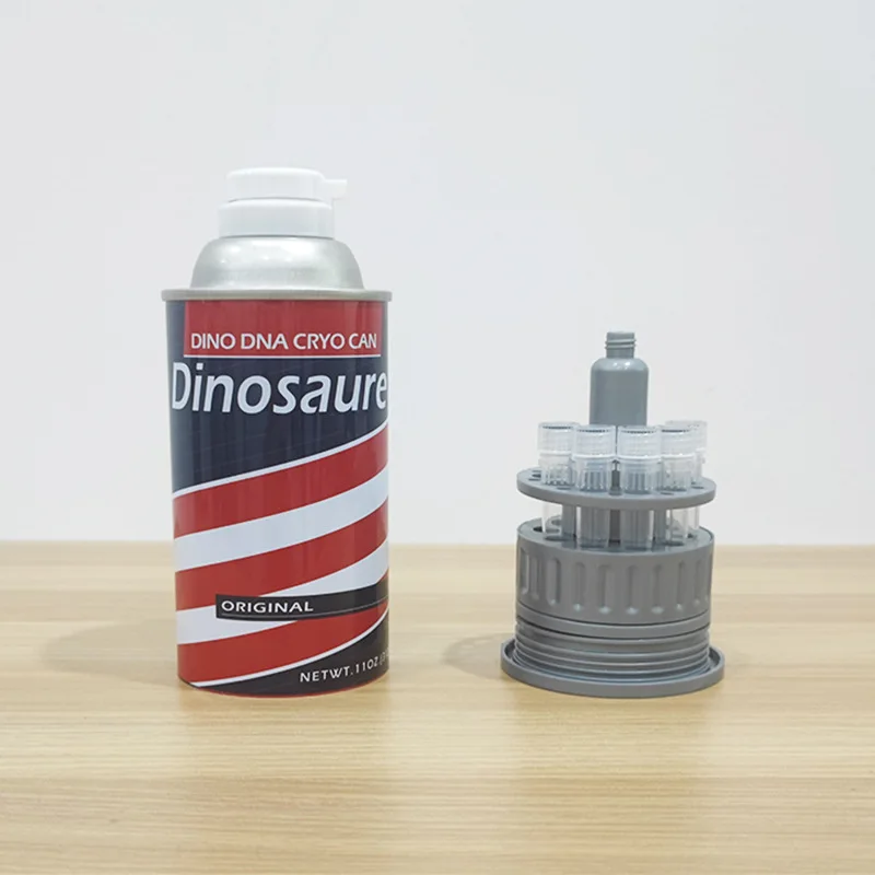 Jurassic Park Movie Dinosaurs DNA Tube Toys Barbasol Dennis Nedry Jar Canister Model Figure Ornament Prop Desktop Decor Gift