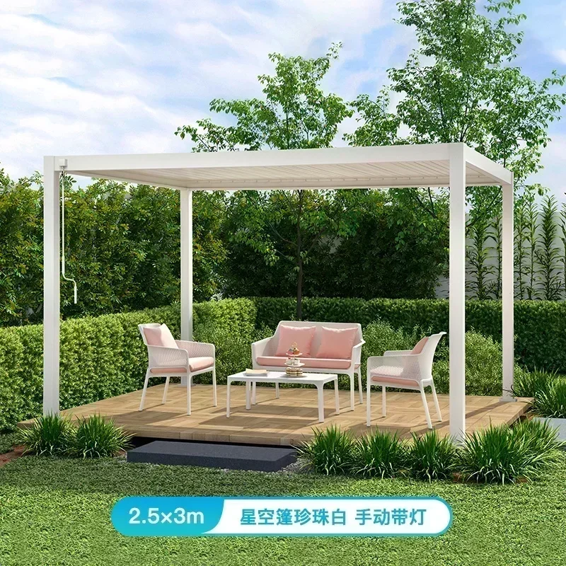 Outdoor gazebo villa courtyard garden new Chinese modern aluminum alloy pavilion outdoor roof awning