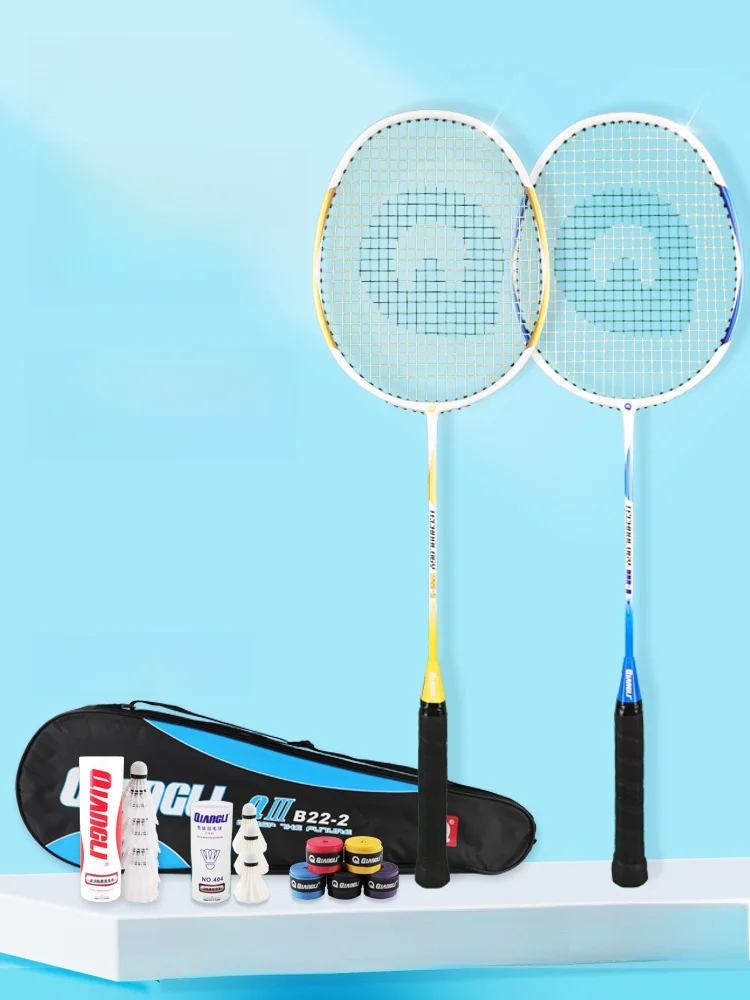 professional-badminton-racket-set-ultra-light-durable-carbon-fiber-strong-brand-single-double-sided-racket-for-adults