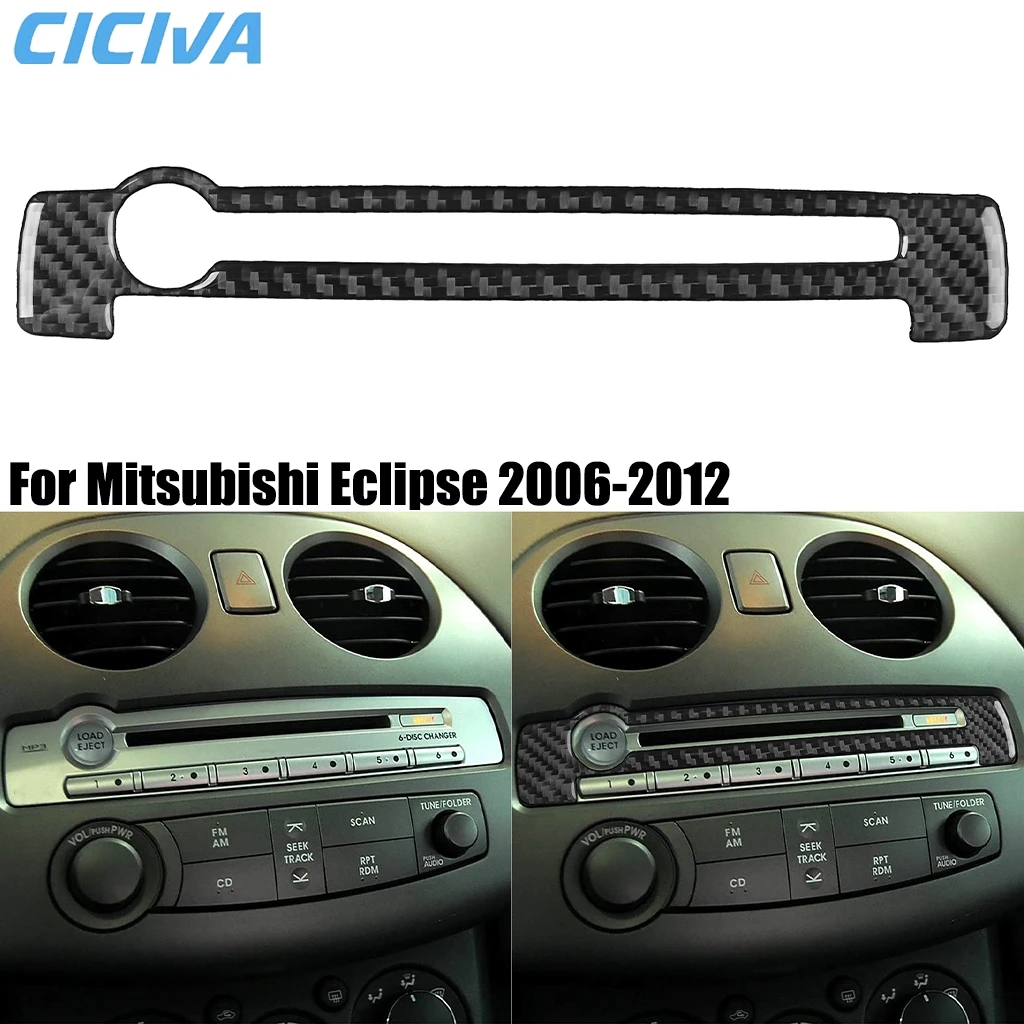 

For Mitsubishi Eclipse 2006-2012 Carbon Fiber Center Console CD Player Decorative Car Accessories Interior Cover Stickers Trim