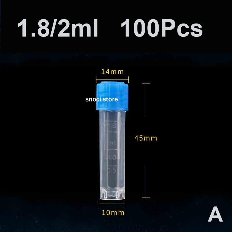 100 Stück Kunststoff-Reagenzgläser, Gefrierröhrchen, Fläschchen, Probenhandwerk, Schraubverschluss, Flaschen für Büro, Schule, Chemiebedarf, 1–15 ml – Detail 7