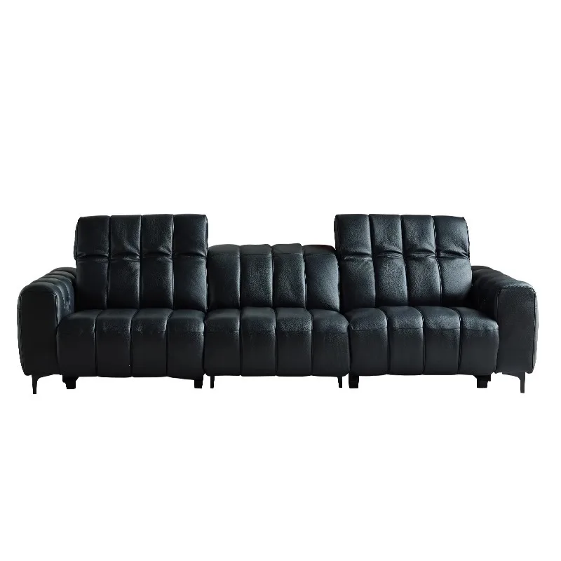 Function Electric Sofa Living Room New Multifunctional Adjustable Movie Viewing Piano Keys Three-person Retro Leather Sofa