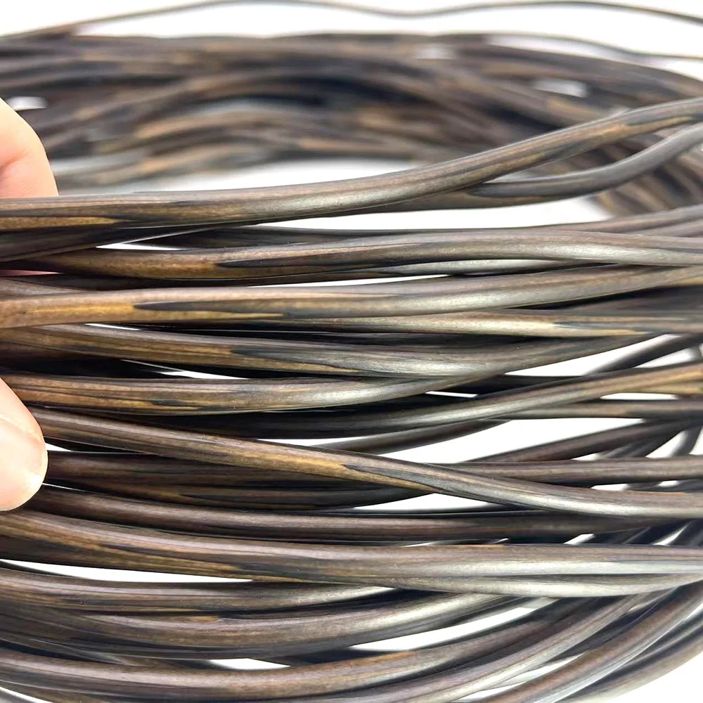 Rattan Material de tecelagem para cadeira de reparo, PE Rattan, oco redondo, gradiente de café marrom, plástico sintético, 4.3mm, 500g