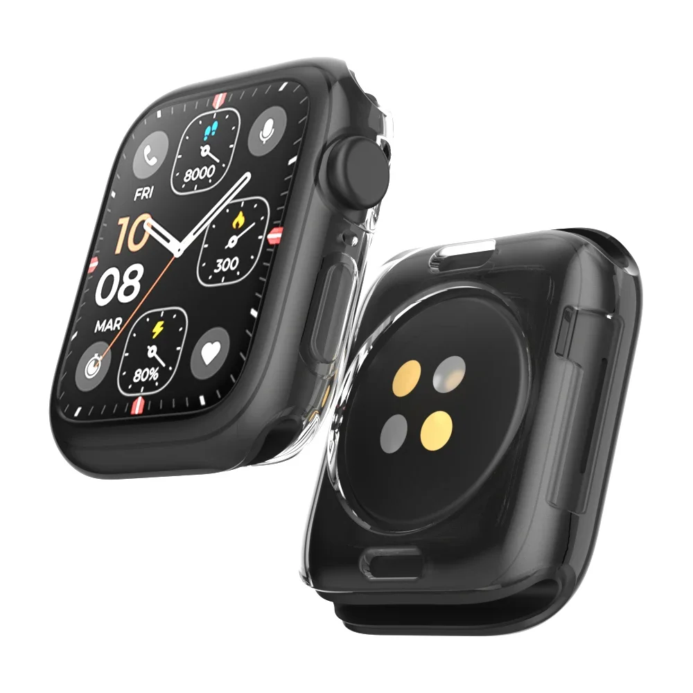 Custodia in TPU per Apple Watch cover 40mm 41mm 42mm 44mm 45mm Soft Screen Protector paraurti cavo per iwatch series 9/8/7/6/5/4/SE/3