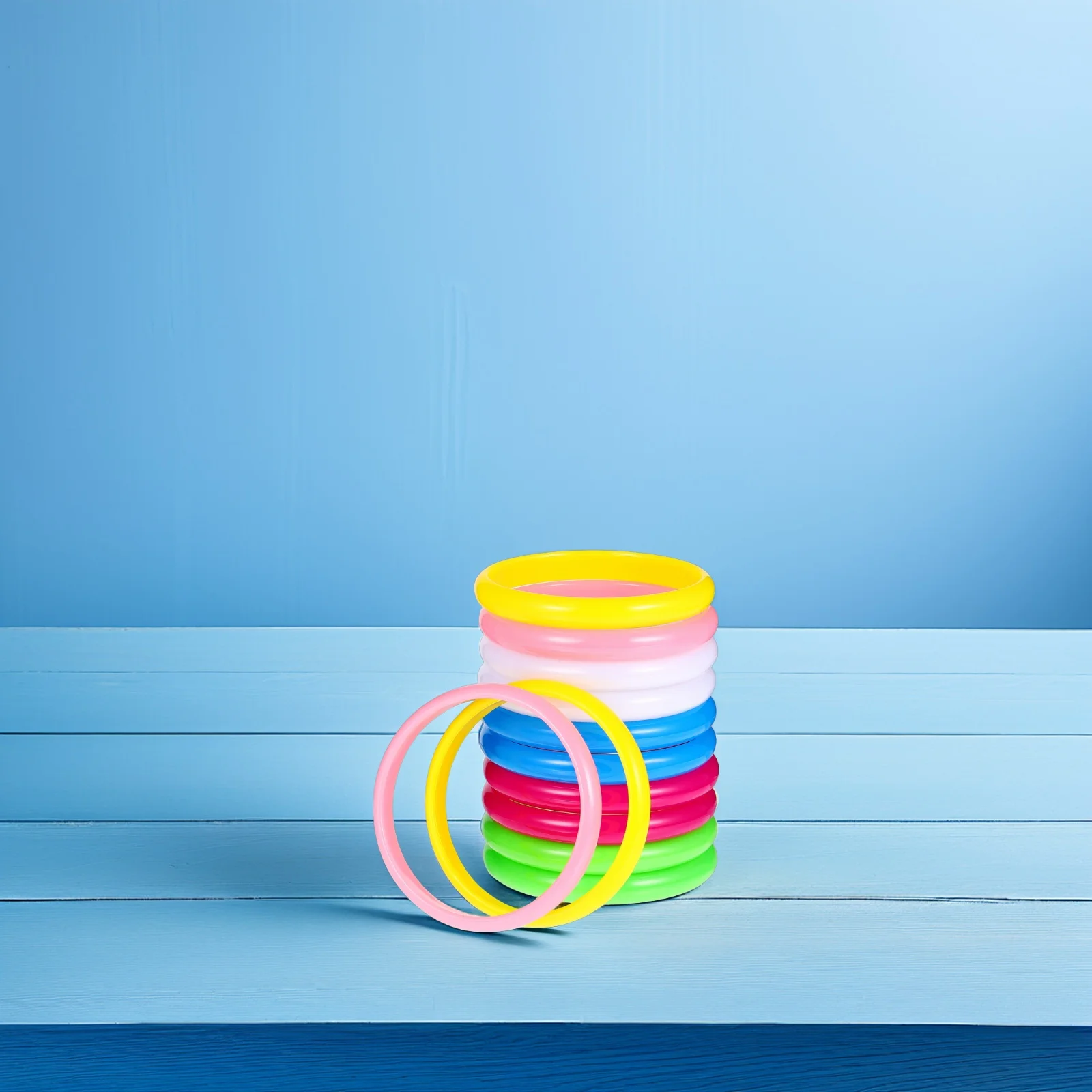

12Pcs STOBOK Plastic Bangles Bracelets for Kids Women Fashion Stylish Jewelry Set Random Colorful Stackable Bangle Gift