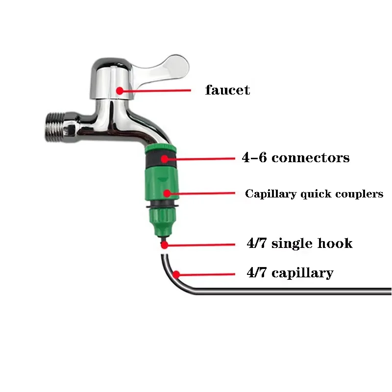 

Набор для орошения сада, комбинированный полив для орошения в саду, 25 м, капиллярный кран-капельница 30