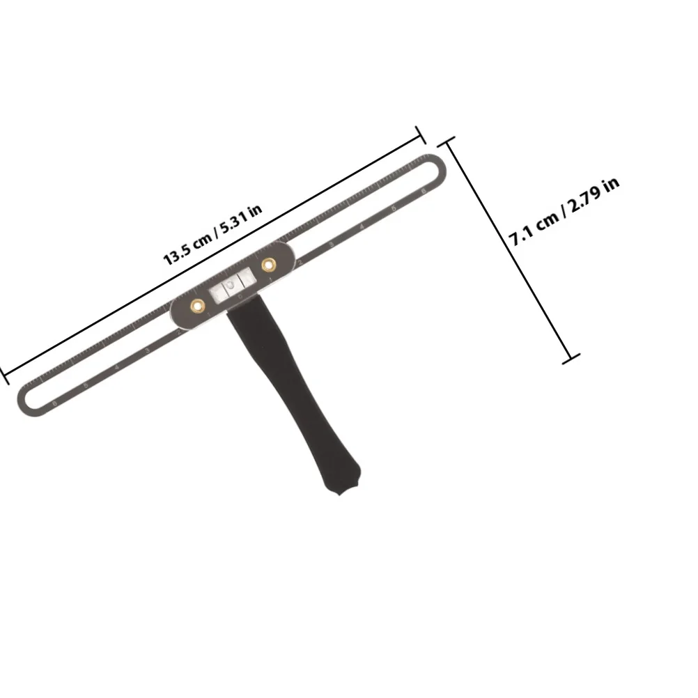 Stainless Steel T Shape Eyebrow Tattoo Ruler High Durability Anti Slip Handle Accurate Positioning Portable Eyebrow Measuring