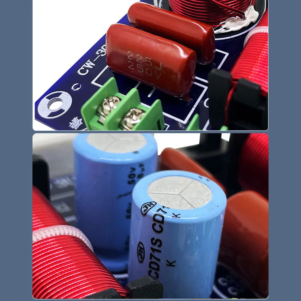 250W Frequency Divider Treble Medium Bass 3 Ways Audio Speaker Crossover Module 5200Hz-5500Hz Adjustable DIY Home Audio Systems