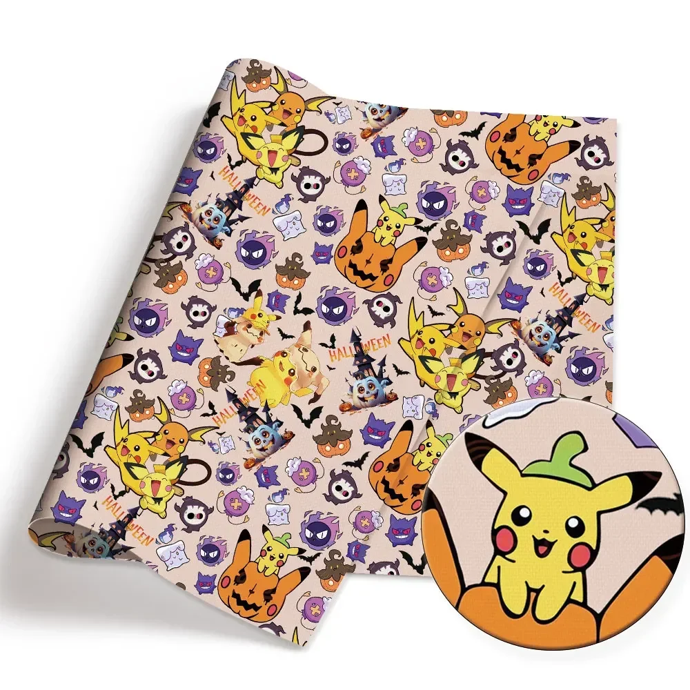 Pokemon dos desenhos animados fabric140 * 50cm costura artesanal retalhos acolchoado vestido de bebê casa folha tecido impresso costura crianças