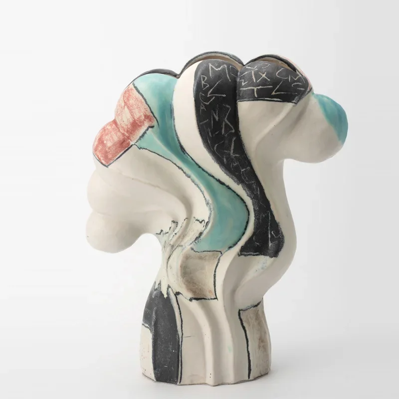 

Ceramic vase ornament guest restaurant wabi sabi antique designer dried flower ornament