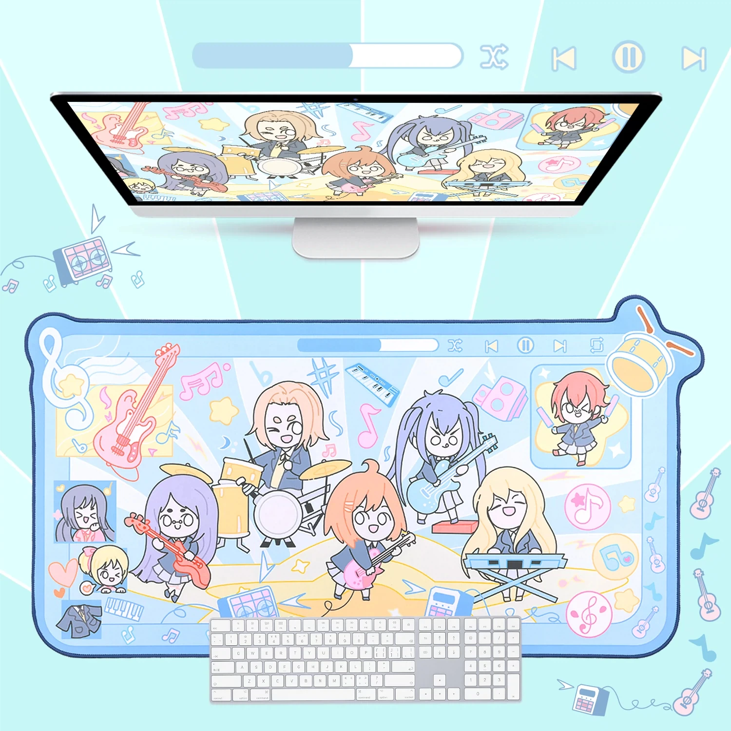 Cartoon Girl Game Mouse Pad Large Rubber Office Learning Computer Keyboard Mat Cute Waterproof Non-slip Thickened Table Mat