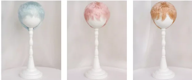 

D08-P034 children handmade toy 1/3 1/4 1/6 1/8 doll BJD/SD doll's accessiores flower soft silk broken roll wig 1pcs