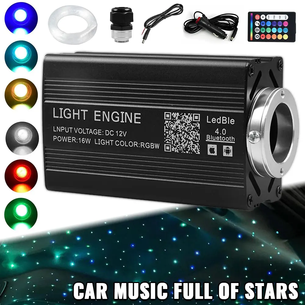 Car Starry Sky Light Auto Home Fiber Optic Lights Atmosphere Lamp Music Control Ceiling Lights RGB 12W 8 Colors Car Styling DIY