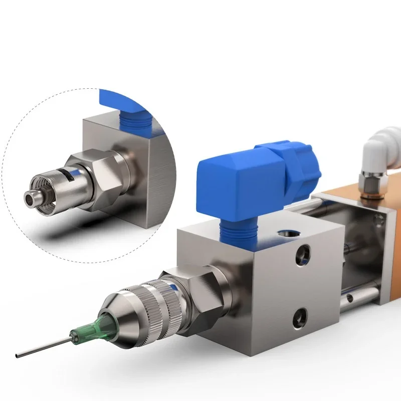 Free Shipping Quality Pneumatic Double Acting Needle Off (Tip-Seal) Dispensing Valve With Micrometer Tuner