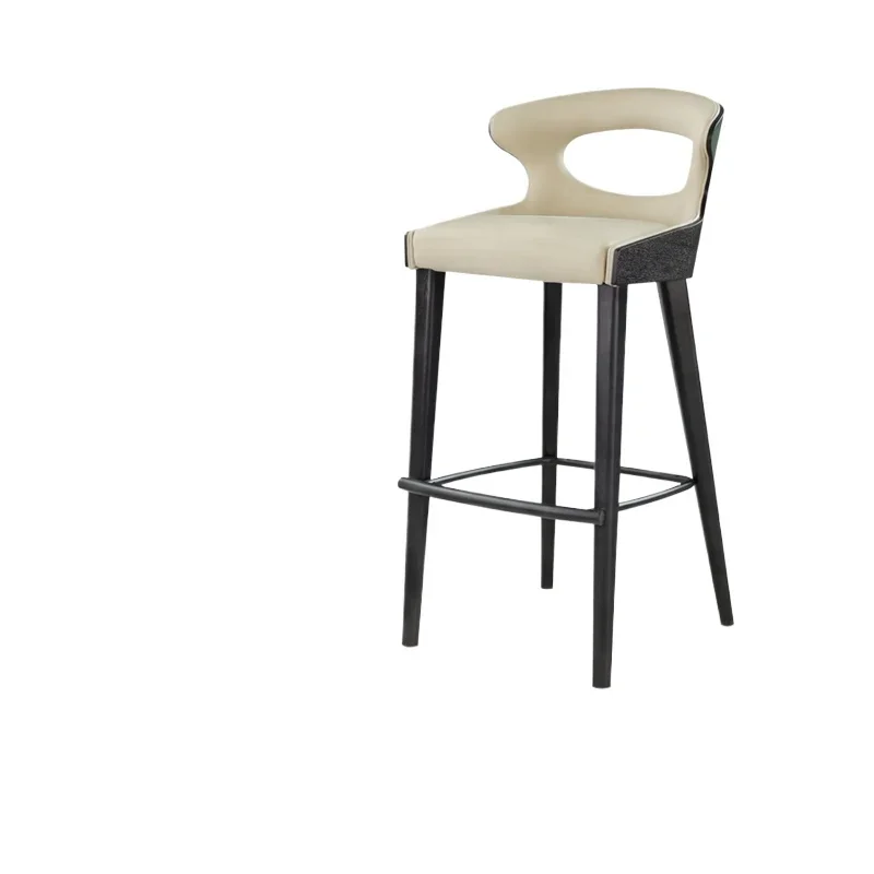 

*High Chair Solid Wood Bar Chair Modern Simple Front Desk Chair