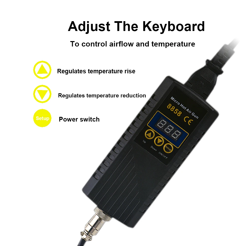 Imagem -06 - Jcd-pistola de ar Quente para Smd Smt Soldadura Reparação 750w 8858a Bga Micro Retrabalho Estação de Solda Cabelo Secador 220v 110v Cabelo Secador